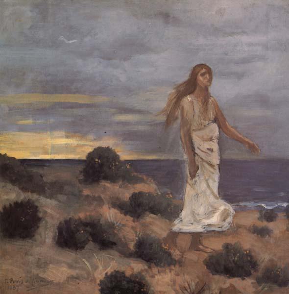 Pierre Puvis de Chavannes Mad Woman at the Edge of the Sea France oil painting art